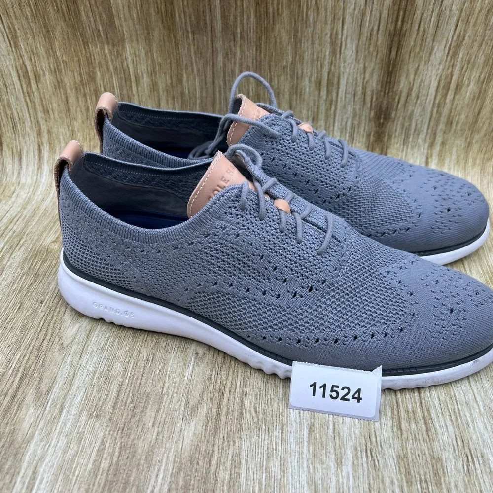 Cole Haan 2.Zerogrand Stitchlite Wingtip Oxford Men's Size 11 M Gray Knit C27947